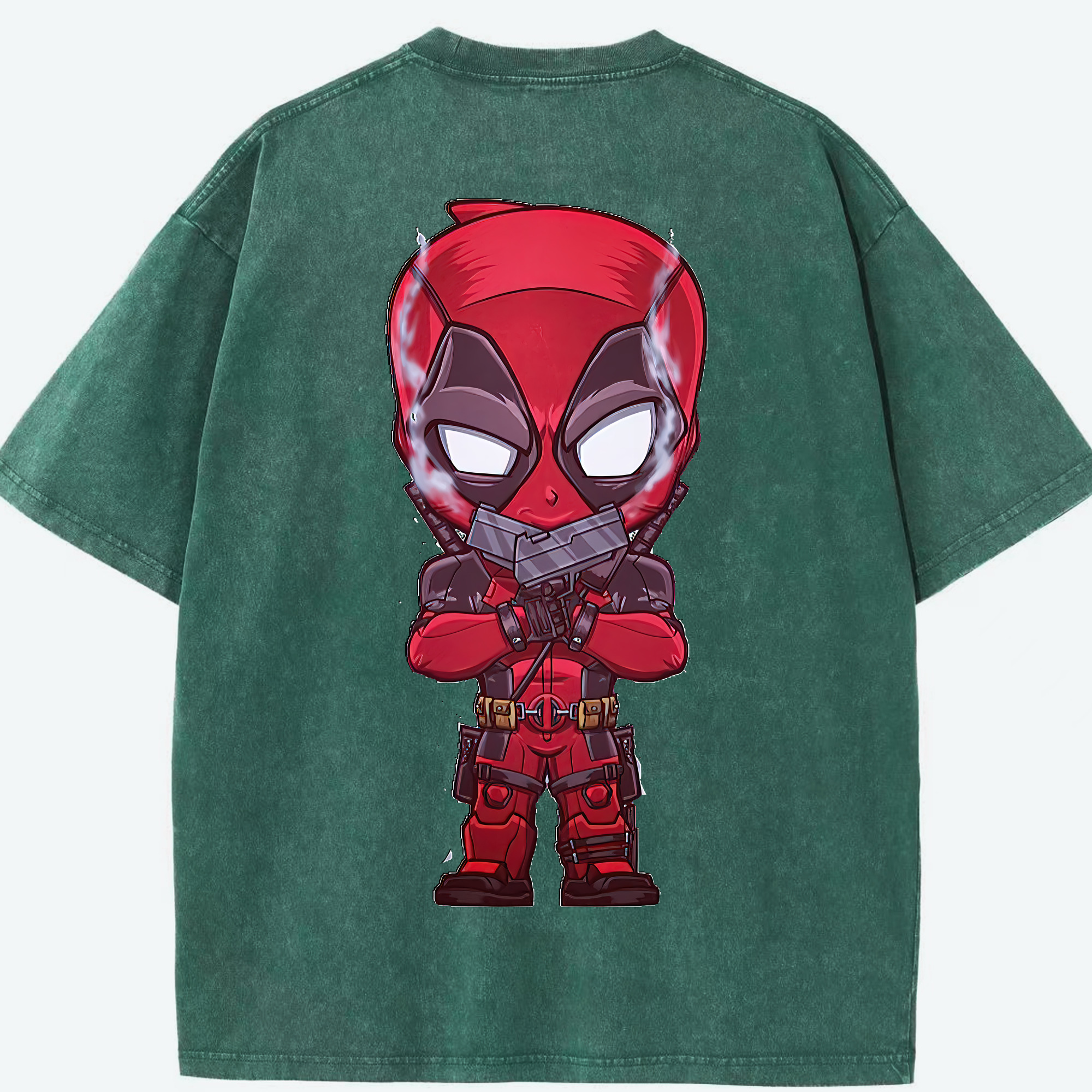 （画像用） Deadpool デッドプール 綿100% ヴィンテージ風 半袖Tシャツ（背面プリント）